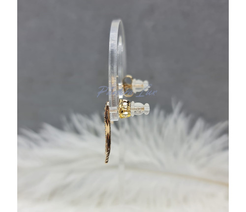 Сережки-гвоздики Xuping з камінцями з медичного золота позолота 18К