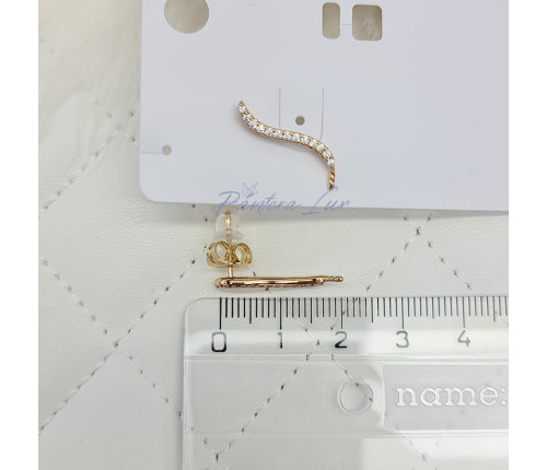 Сережки-гвоздики Xuping з камінцями з медичного золота позолота 18К