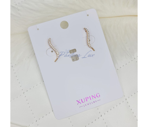 Сережки-гвоздики Xuping з камінцями з медичного золота позолота 18К