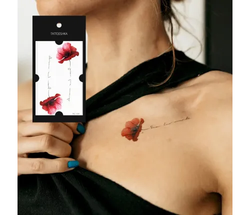 Тату "Червоні маки"