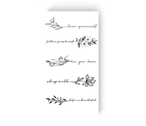 Тату набір "Гілочки з фразами"