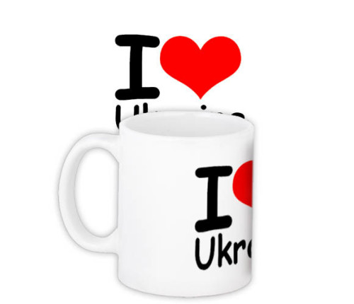 Кружка с принтом I LOVE UKRAINE