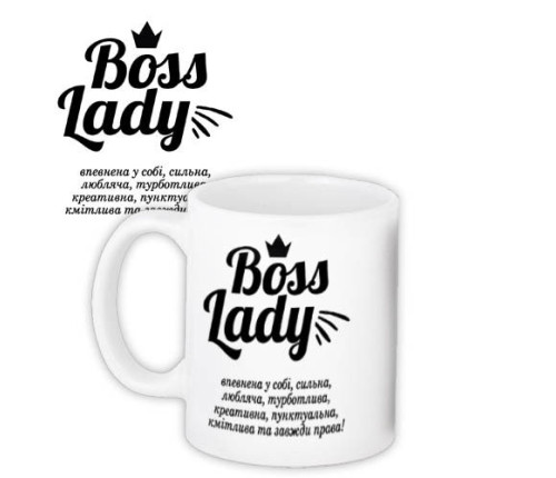 Кружка с принтом BOSS LADY