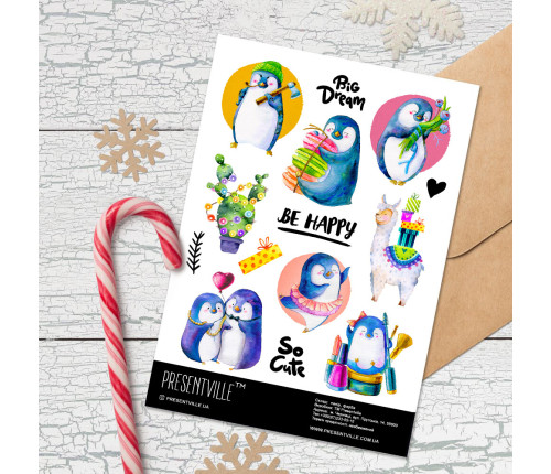 Набір стікерів Пінгвінчики