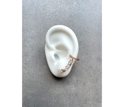 Сережки Xuping цвяшки (пусети) з кафой з медичного золота позолота