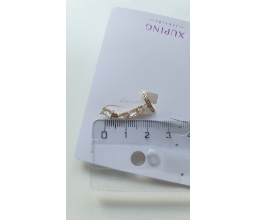 Сережки Xuping цвяшки (пусети) з кафой з медичного золота позолота