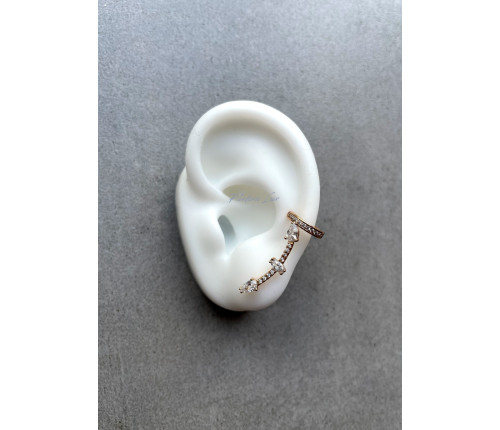 Сережки Xuping цвяшки (пусети) з кафой з медичного золота позолота