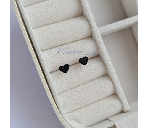 Сережки Xuping цвяшки 5 мм з медичного золота чорна емаль