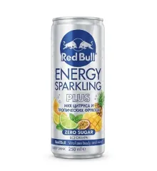 Енергетичний напій Red Bull Plus Мікс цитруса та тропічних фруктів, без цукру, ж/б, 250 мл